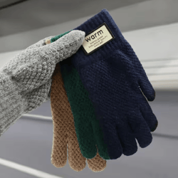 touchscreen fleece-lined winter gloves – warm unisex cold-proof knitted gloves for cycling & daily wear