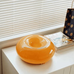 aurora donut glass usb ambient wall lamp – touch switch tricolor led for living room & bedside