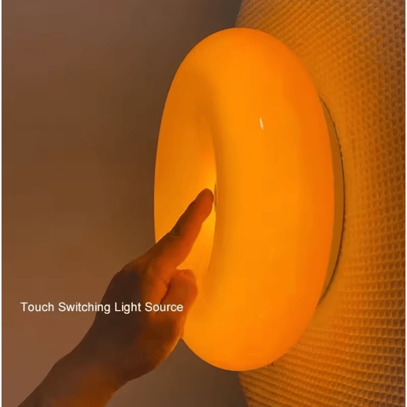 Aurora Donut Glass USB Ambient Wall Lamp Touch Switch Tricolor LED For Living Room Bedside 3