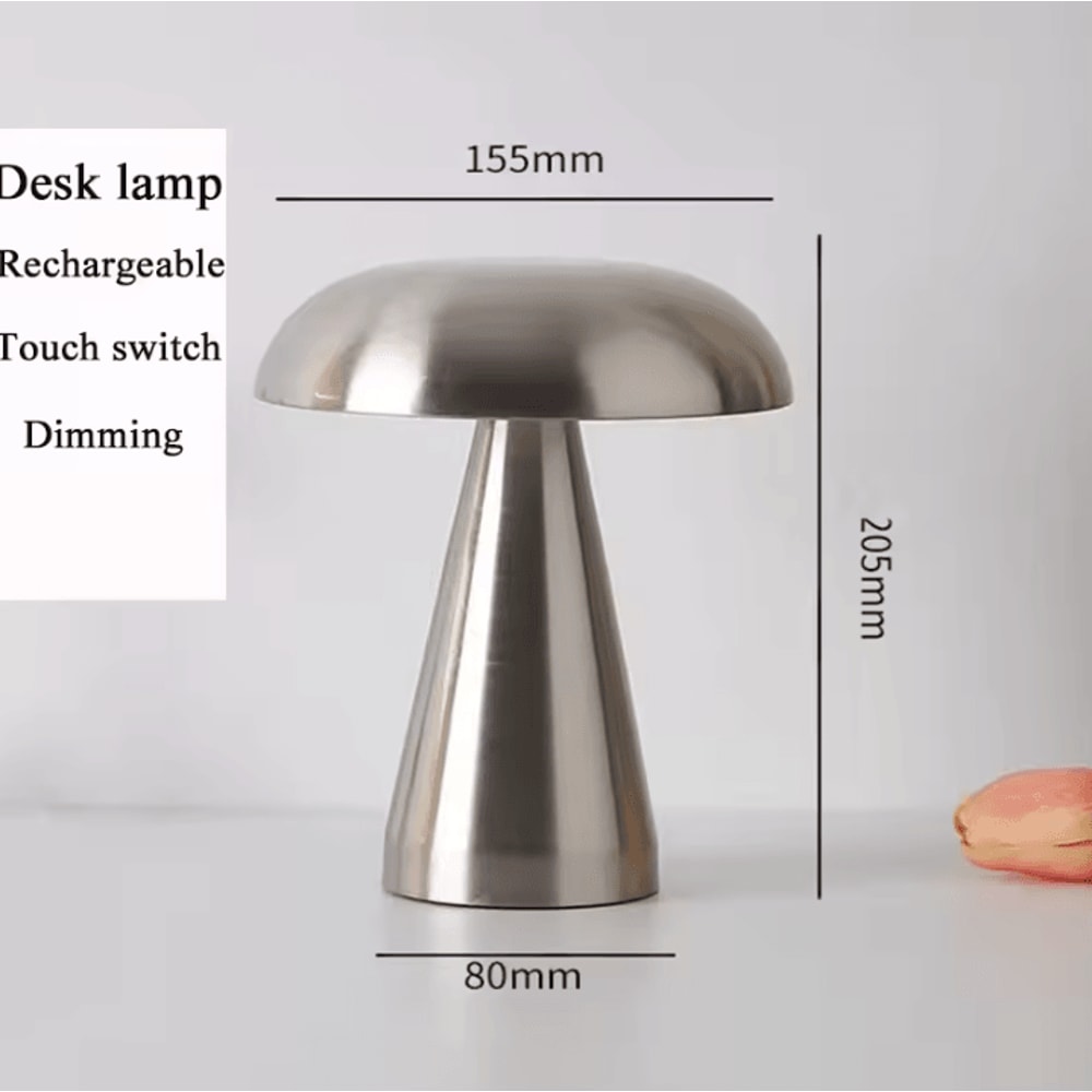 MushroomAura Rechargeable LED Table Lamp Retro Touch Sensor Bedside Reading Light 5