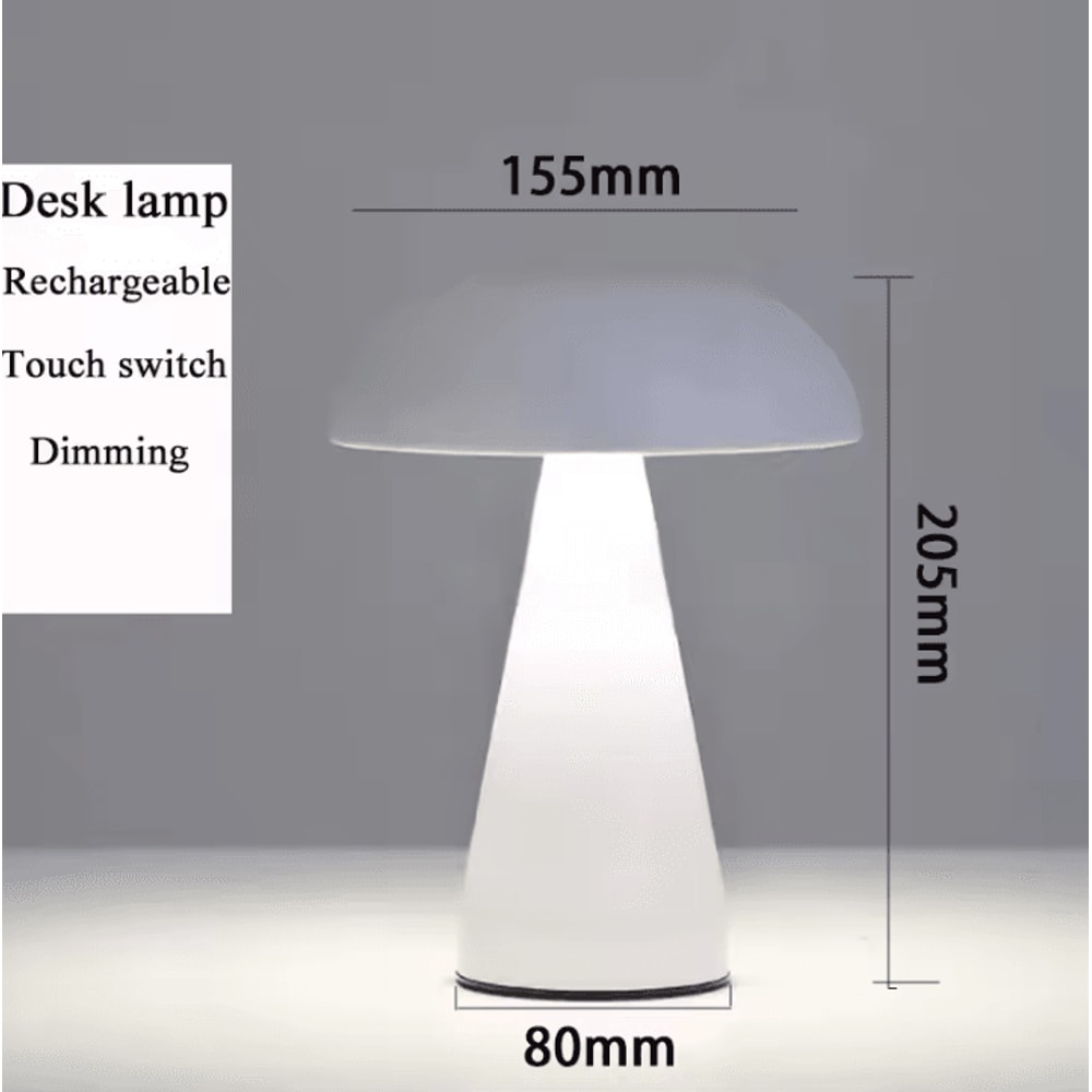 MushroomAura Rechargeable LED Table Lamp Retro Touch Sensor Bedside Reading Light 6