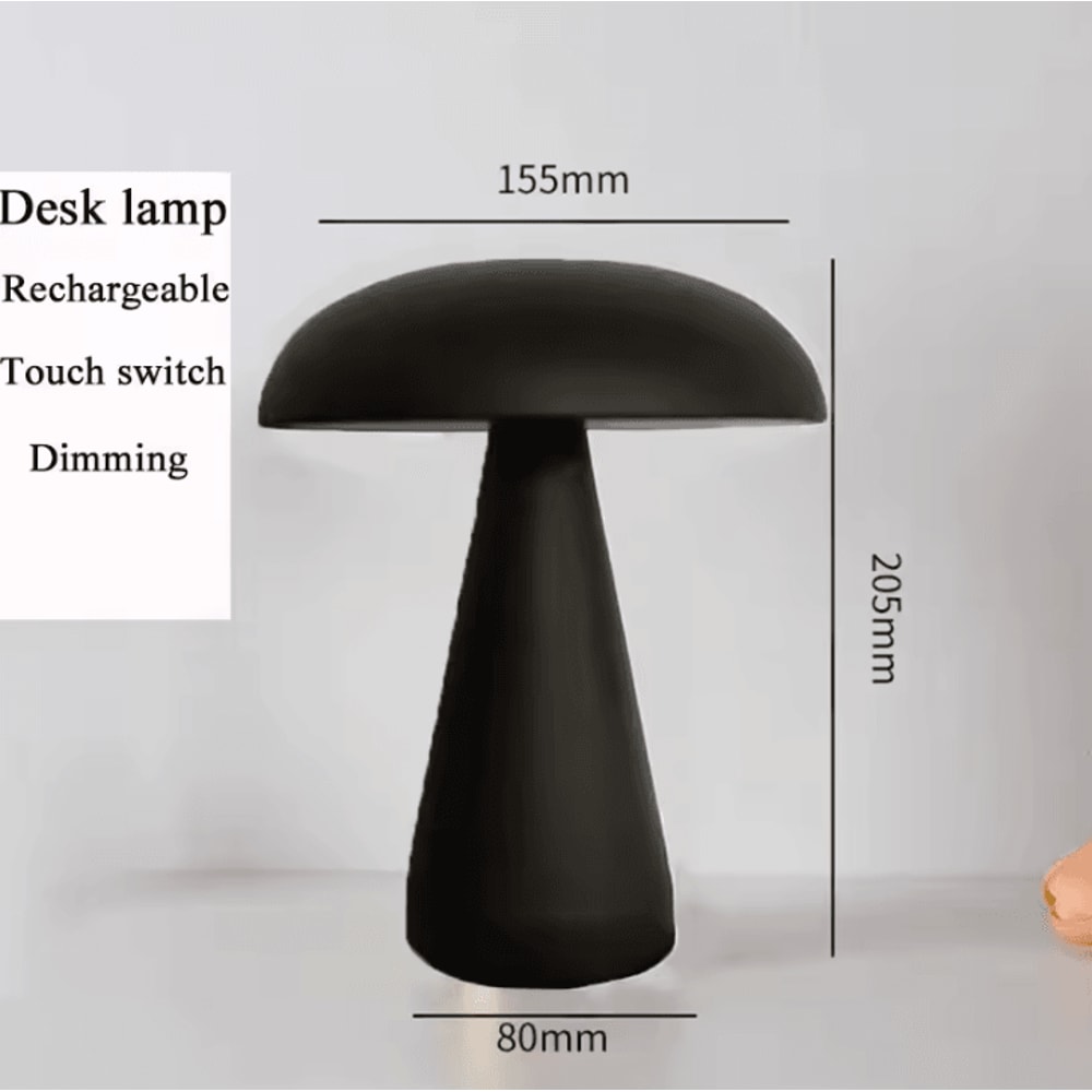 MushroomAura Rechargeable LED Table Lamp Retro Touch Sensor Bedside Reading Light 7