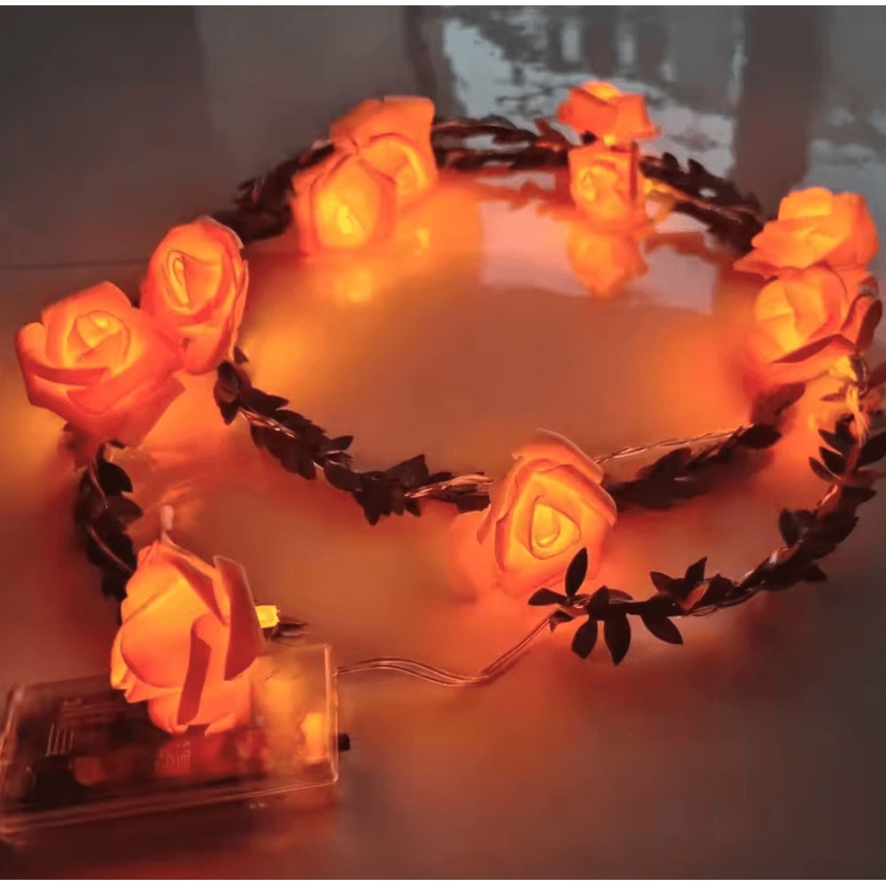 EverBloom 1020 LED Rose String Lights Battery Operated Artificial Ivy Garland For Party Home Deco 4
