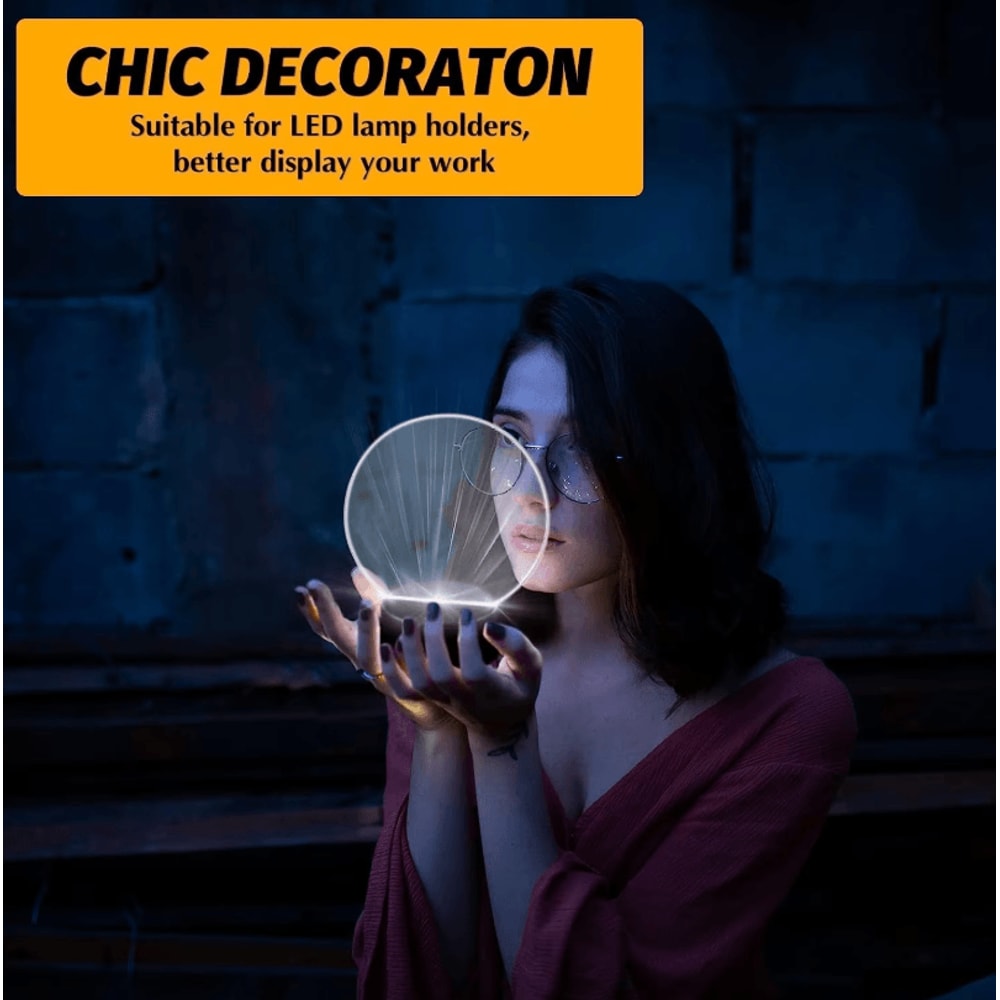 LumiBase 12Pack 3D LED Light Bases USB Cable Remote Color Changing Display Stand Set 1