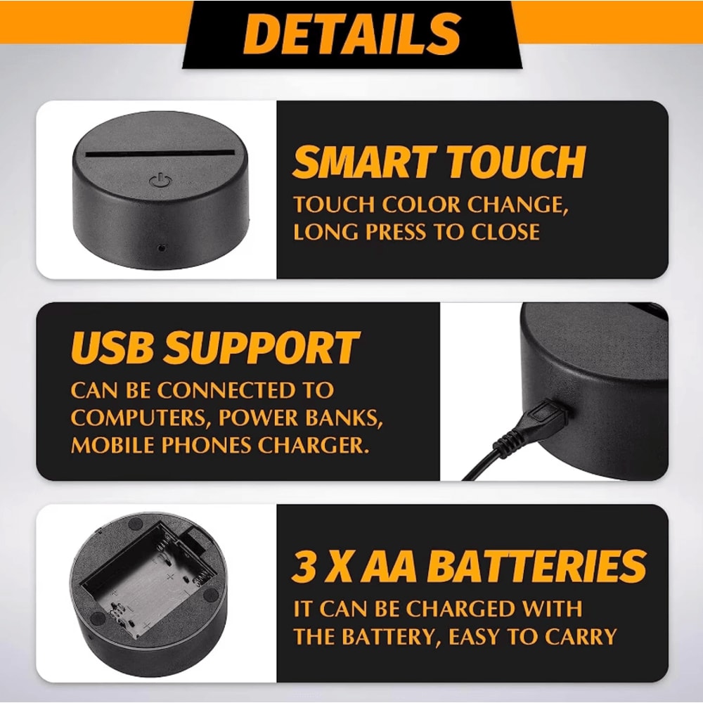 LumiBase 12Pack 3D LED Light Bases USB Cable Remote Color Changing Display Stand Set 3