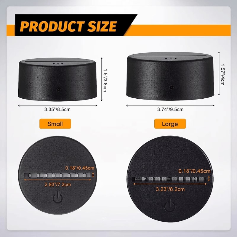 LumiBase 12Pack 3D LED Light Bases USB Cable Remote Color Changing Display Stand Set 5