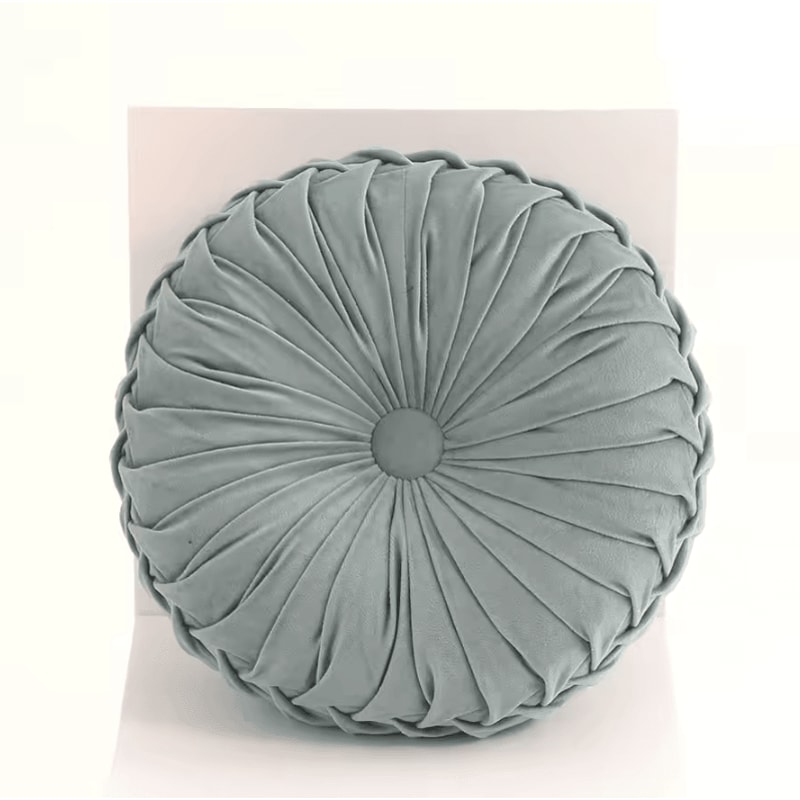 PumpkinPleat 14x14Inch Velvet Throw Pillow 3D Pleated Lumbar Backrest Cushion For Sofa Bed Chair 9