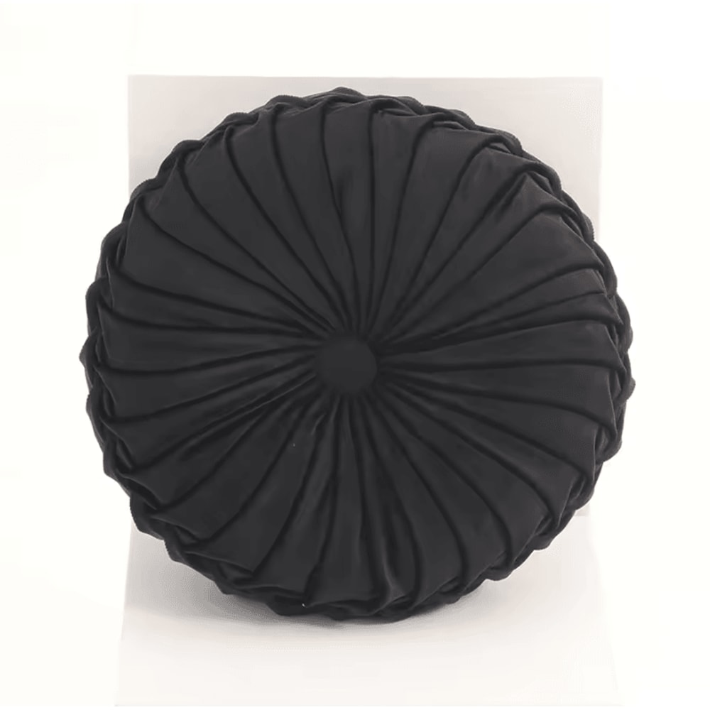 PumpkinPleat 14x14Inch Velvet Throw Pillow 3D Pleated Lumbar Backrest Cushion For Sofa Bed Chair 10