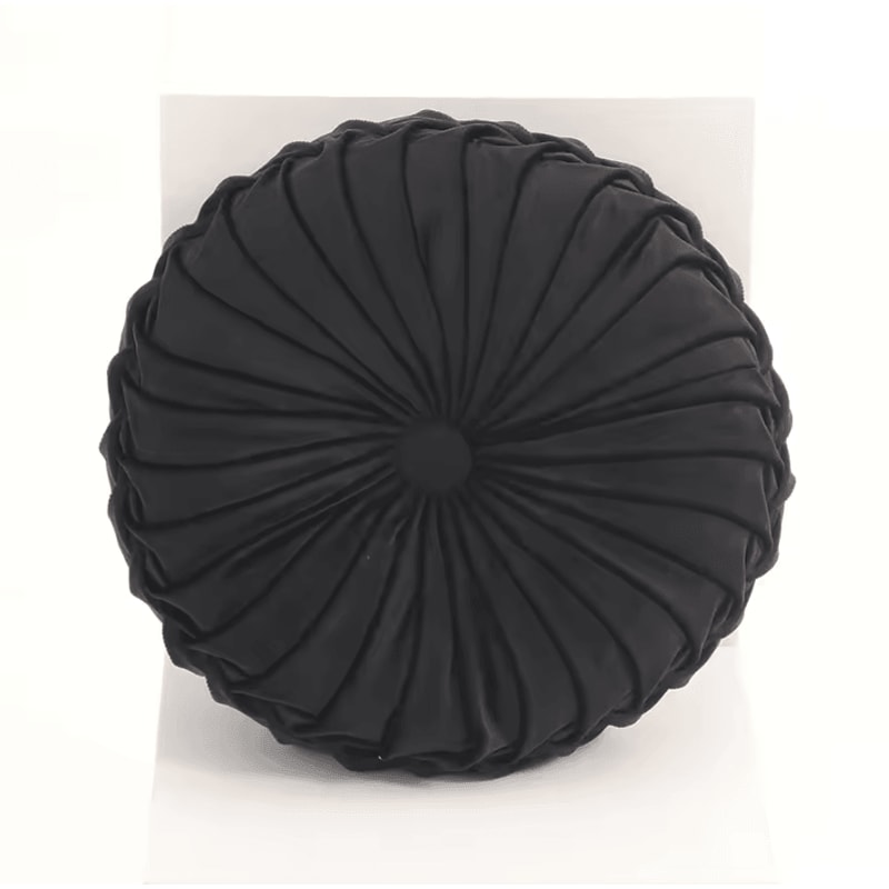 PumpkinPleat 14x14Inch Velvet Throw Pillow 3D Pleated Lumbar Backrest Cushion For Sofa Bed Chair 10