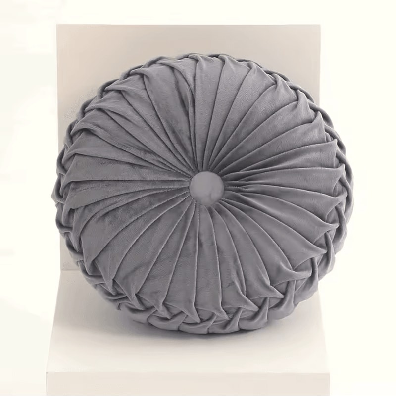 PumpkinPleat 14x14Inch Velvet Throw Pillow 3D Pleated Lumbar Backrest Cushion For Sofa Bed Chair 8