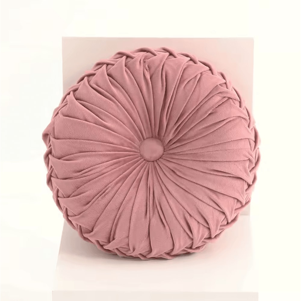 PumpkinPleat 14x14Inch Velvet Throw Pillow 3D Pleated Lumbar Backrest Cushion For Sofa Bed Chair 11