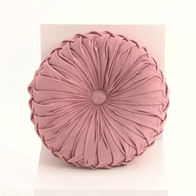 PumpkinPleat 14x14Inch Velvet Throw Pillow 3D Pleated Lumbar Backrest Cushion For Sofa Bed Chair 11