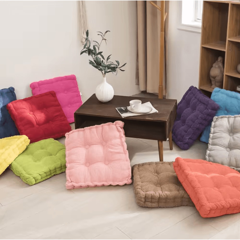 ZenSquare 16x16Inch Floor Cushion Thick Meditation Seating Pillow For Yoga Chair Floor Comfort 1