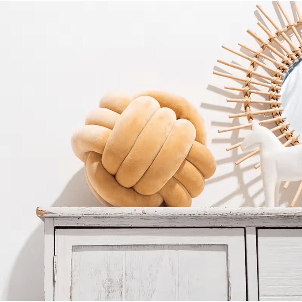 LilacKnot Aesthetic Knot Globe Cushion Nordic Plush Decorative Pillow For Sofa Bedroom 14