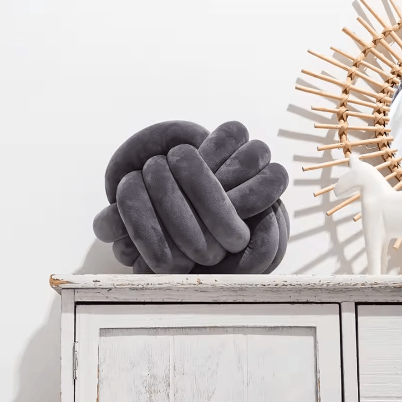 LilacKnot Aesthetic Knot Globe Cushion Nordic Plush Decorative Pillow For Sofa Bedroom 16