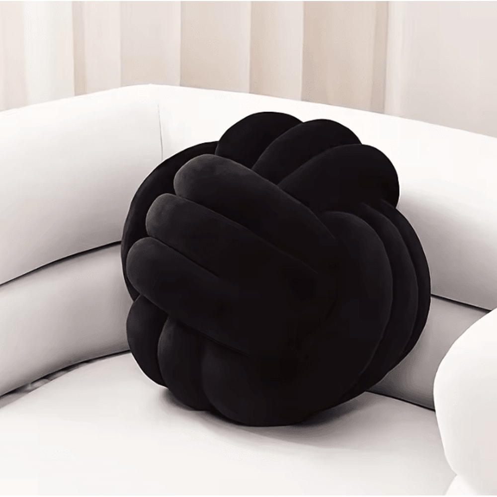 KnotSphere 9x9Inch Knotted Ball Throw Pillow Plush Round Decorative Cushion For Sofa Bedroom 6