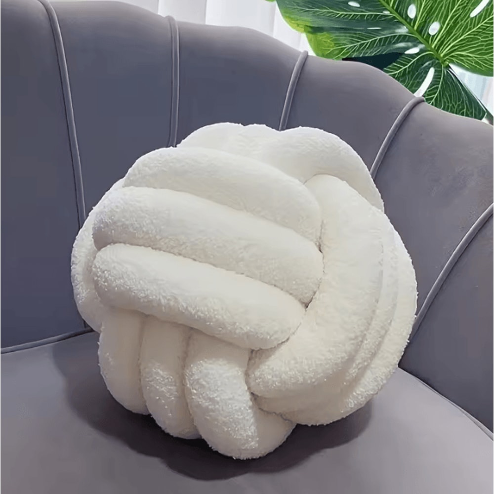 CozyKnot 9x9Inch Round Knot Throw Pillow Soft Plush Ball Cushion For Sofa Bed Home 4
