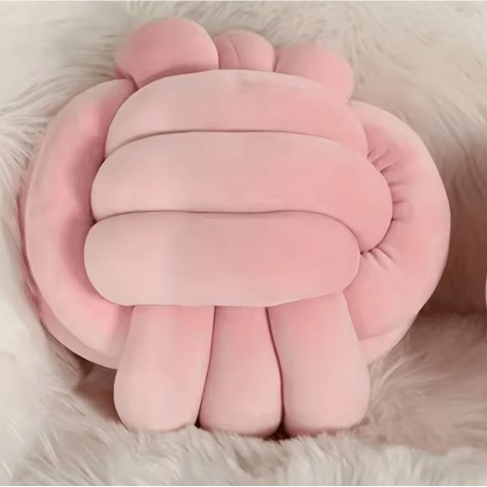 PlushKnot 9x9Inch Round Knotted Throw Pillow Soft Handwoven Ball Cushion For Sofa Bed Home Decor 5