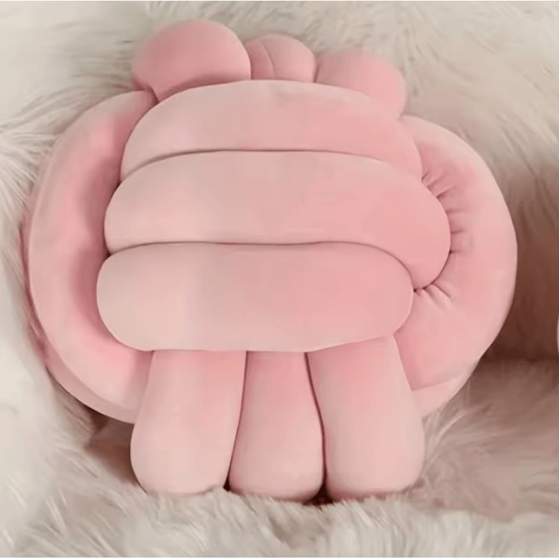 PlushKnot 9x9Inch Round Knotted Throw Pillow Soft Handwoven Ball Cushion For Sofa Bed Home Decor 5