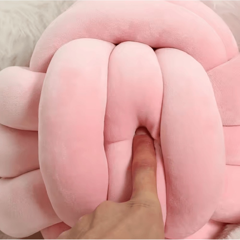 KnotAura 9x9Inch Round Knot Throw Pillow Aesthetic Plush Decorative Cushion For Sofa Home 2