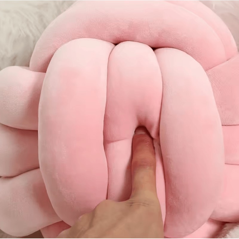 KnotAura 9x9Inch Round Knot Throw Pillow Aesthetic Plush Decorative Cushion For Sofa Home 2