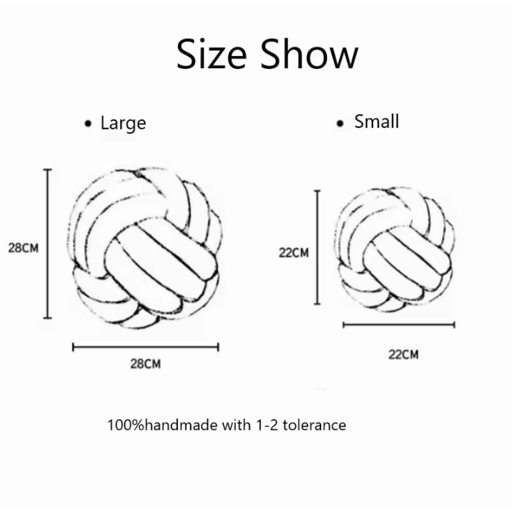 KnotAura 9x9Inch Round Knot Throw Pillow Aesthetic Plush Decorative Cushion For Sofa Home 5