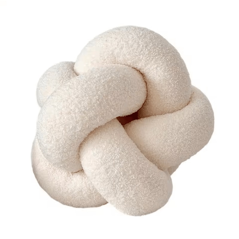 KnitCuddle 9x9Inch Braided Knot Throw Pillow HandKnitted Plush Round Ball Cushion For Sofa Bedroo 10