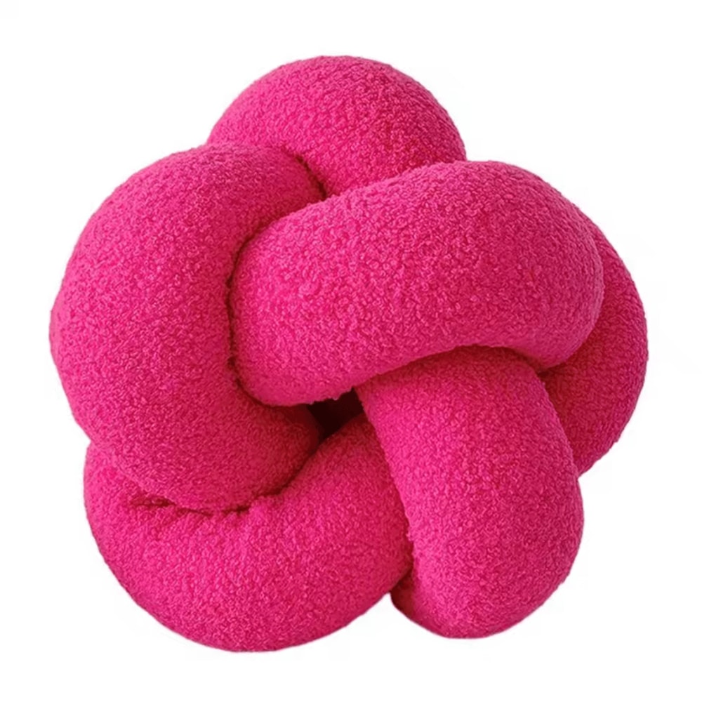 KnitCuddle 9x9Inch Braided Knot Throw Pillow HandKnitted Plush Round Ball Cushion For Sofa Bedroo 11