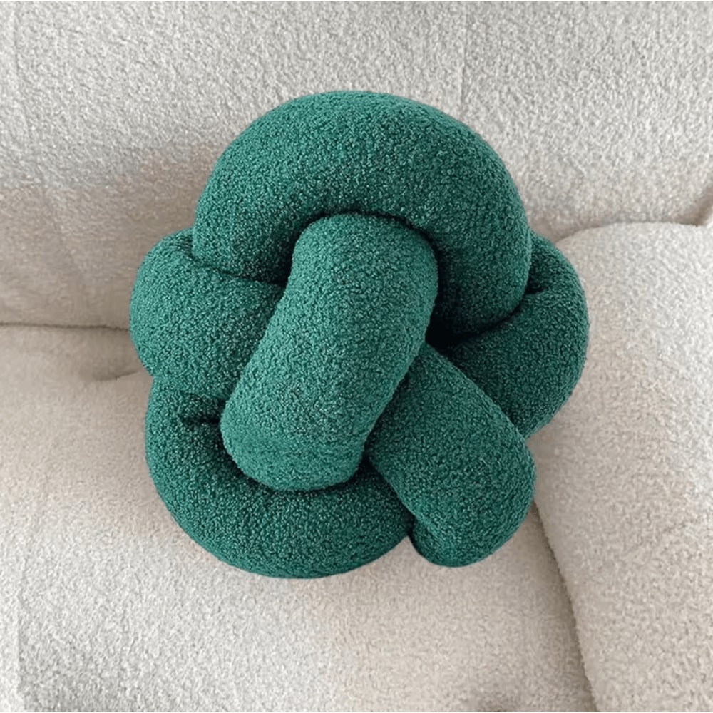 KnitCuddle 9x9Inch Braided Knot Throw Pillow HandKnitted Plush Round Ball Cushion For Sofa Bedroo 3