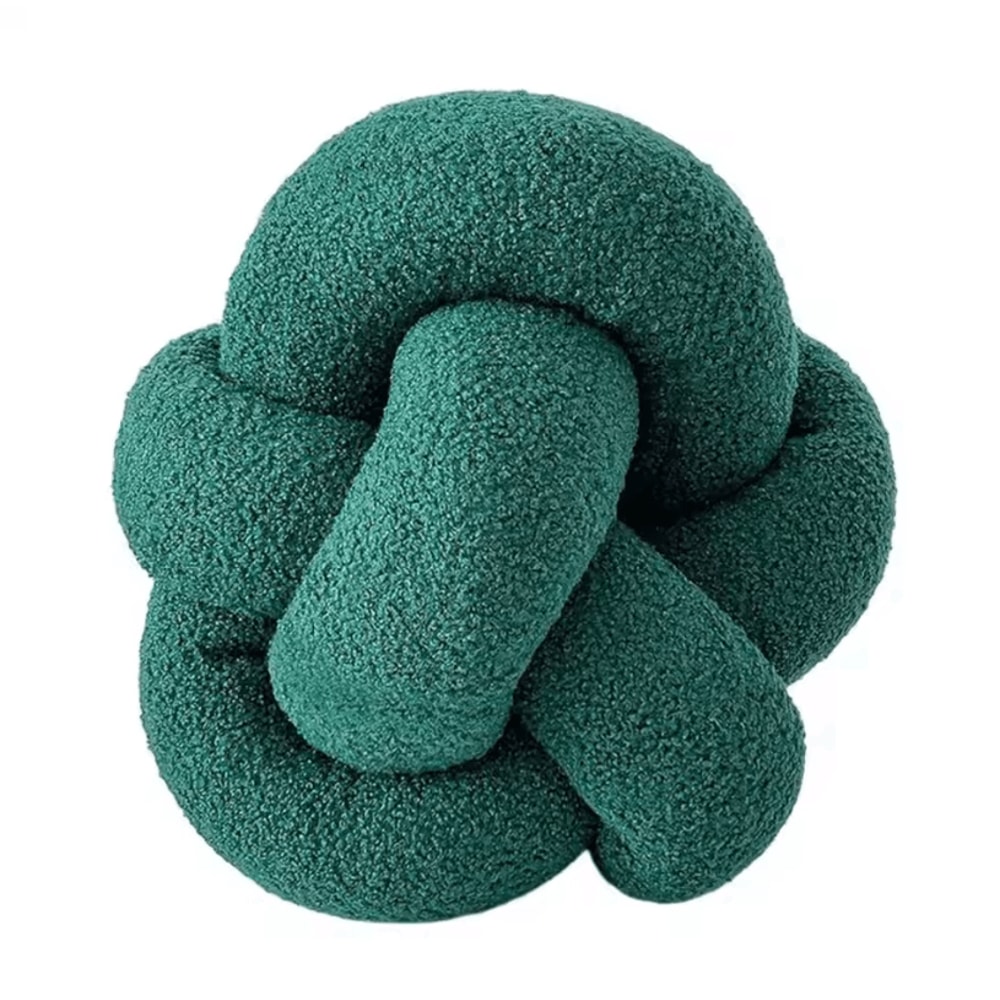 KnitCuddle 9x9Inch Braided Knot Throw Pillow HandKnitted Plush Round Ball Cushion For Sofa Bedroo 6