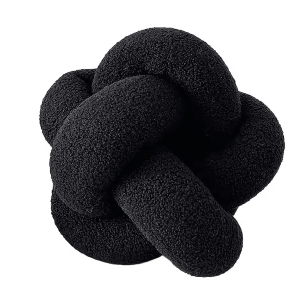 KnitCuddle 9x9Inch Braided Knot Throw Pillow HandKnitted Plush Round Ball Cushion For Sofa Bedroo 7