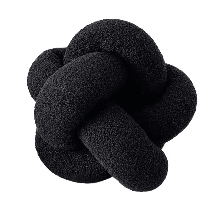 KnitCuddle 9x9Inch Braided Knot Throw Pillow HandKnitted Plush Round Ball Cushion For Sofa Bedroo 7