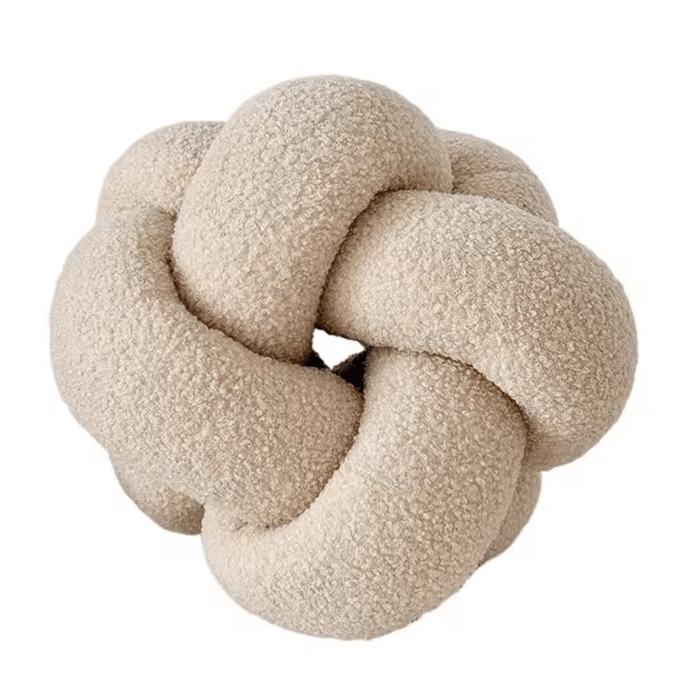 KnitCuddle 9x9Inch Braided Knot Throw Pillow HandKnitted Plush Round Ball Cushion For Sofa Bedroo 8