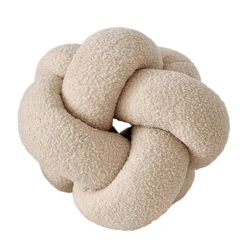 KnitCuddle 9x9Inch Braided Knot Throw Pillow HandKnitted Plush Round Ball Cushion For Sofa Bedroo 8