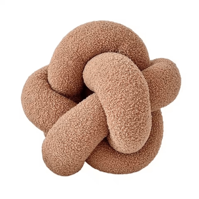KnitCuddle 9x9Inch Braided Knot Throw Pillow HandKnitted Plush Round Ball Cushion For Sofa Bedroo 9