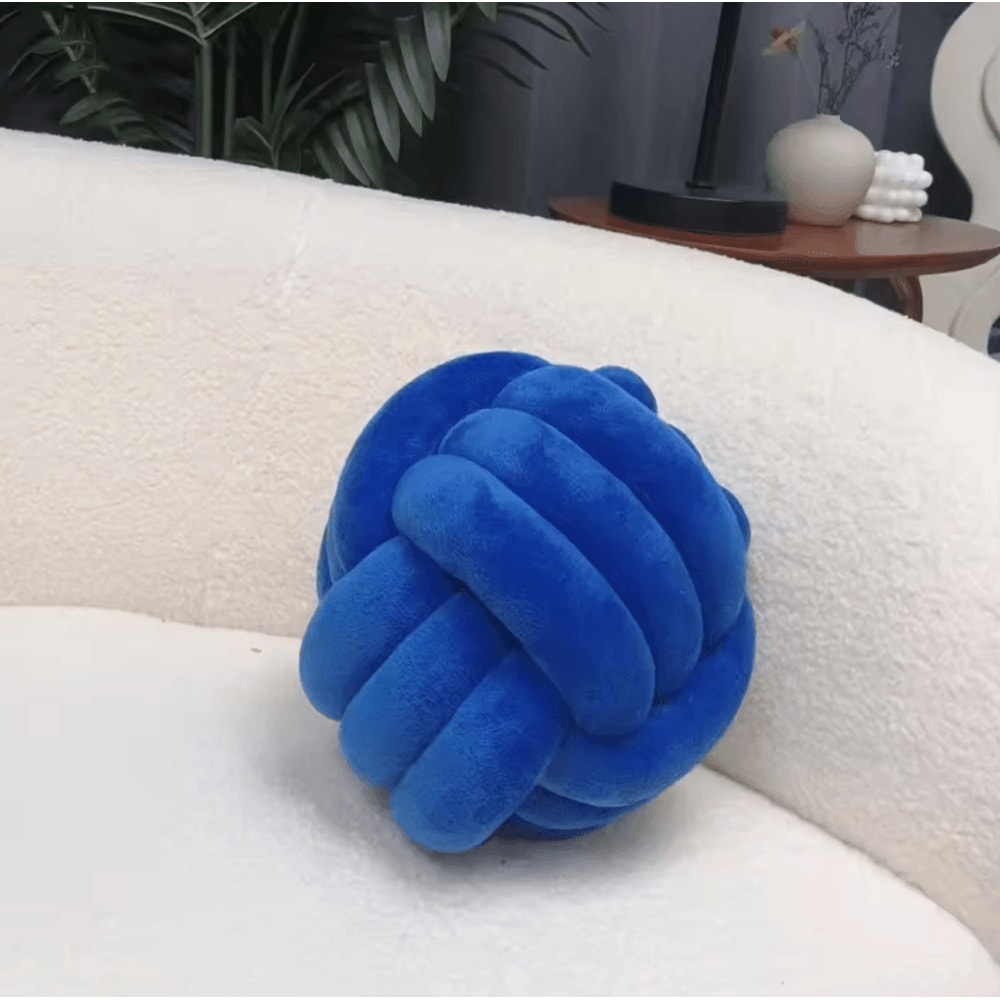 BohoKnot 9x9Inch Braided Knot Ball Cushion Luxury Tassel Throw Pillow For Sofa Home Decor 12