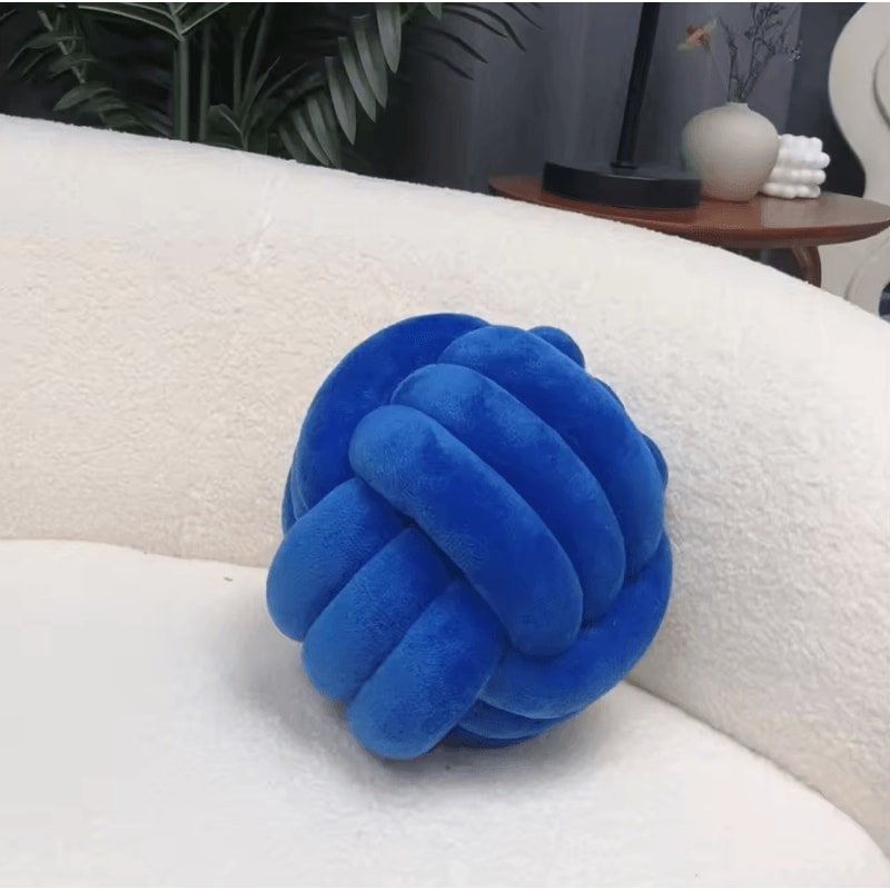 BohoKnot 9x9Inch Braided Knot Ball Cushion Luxury Tassel Throw Pillow For Sofa Home Decor 12