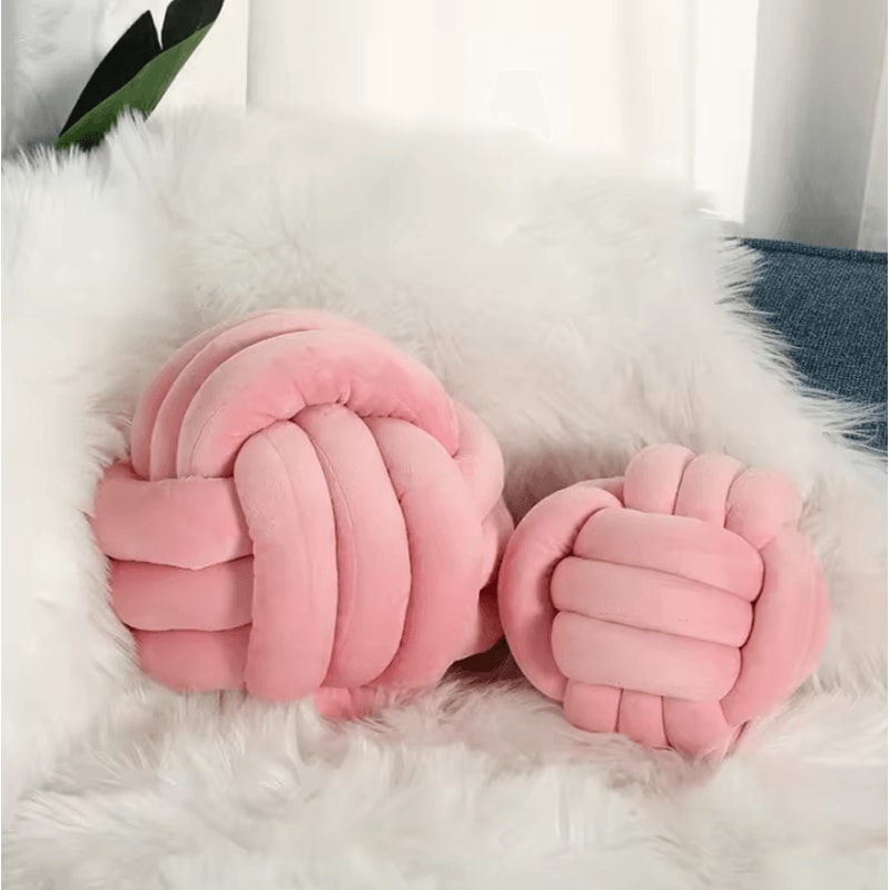 BohoKnot 9x9Inch Braided Knot Ball Cushion Luxury Tassel Throw Pillow For Sofa Home Decor 13