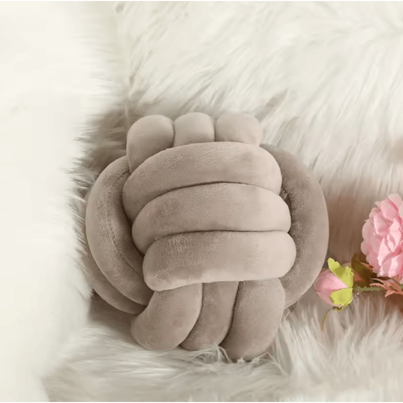 BohoKnot 9x9Inch Braided Knot Ball Cushion Luxury Tassel Throw Pillow For Sofa Home Decor 15