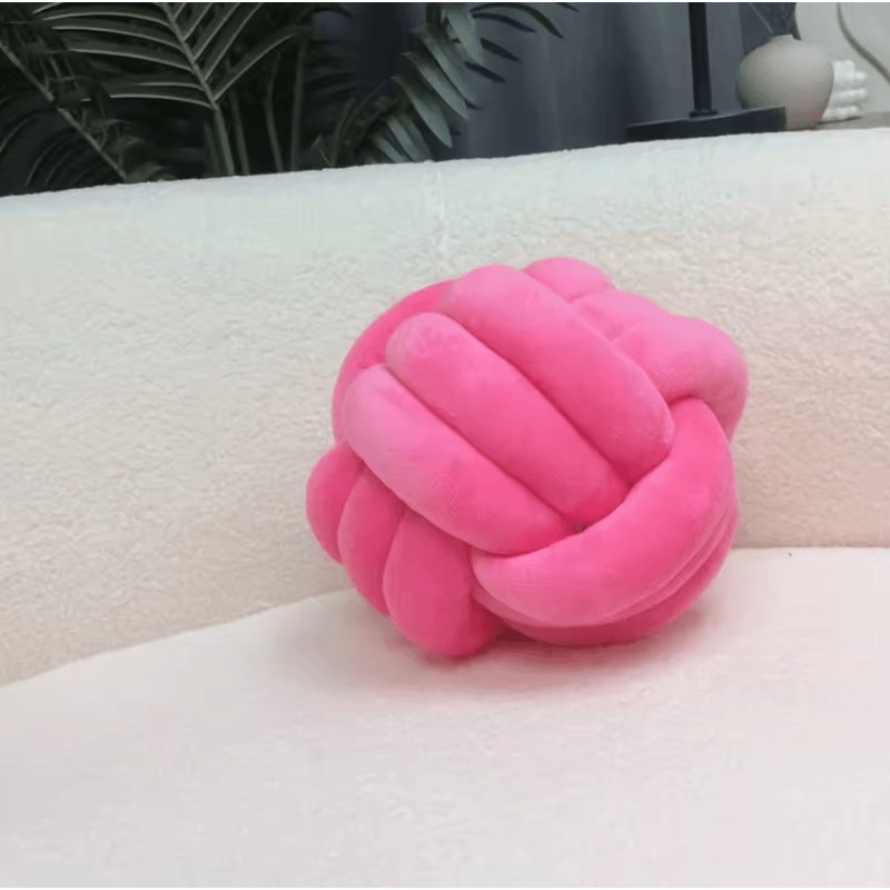 BohoKnot 9x9Inch Braided Knot Ball Cushion Luxury Tassel Throw Pillow For Sofa Home Decor 16