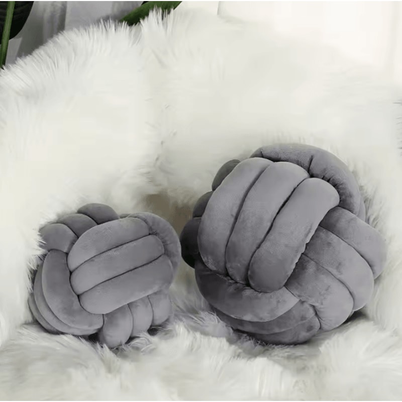 BohoKnot 9x9Inch Braided Knot Ball Cushion Luxury Tassel Throw Pillow For Sofa Home Decor 5