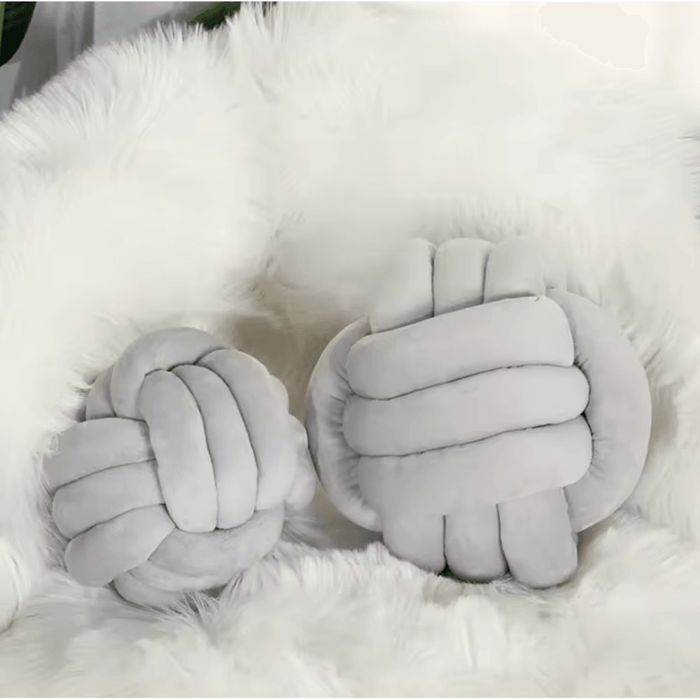 BohoKnot 9x9Inch Braided Knot Ball Cushion Luxury Tassel Throw Pillow For Sofa Home Decor 8