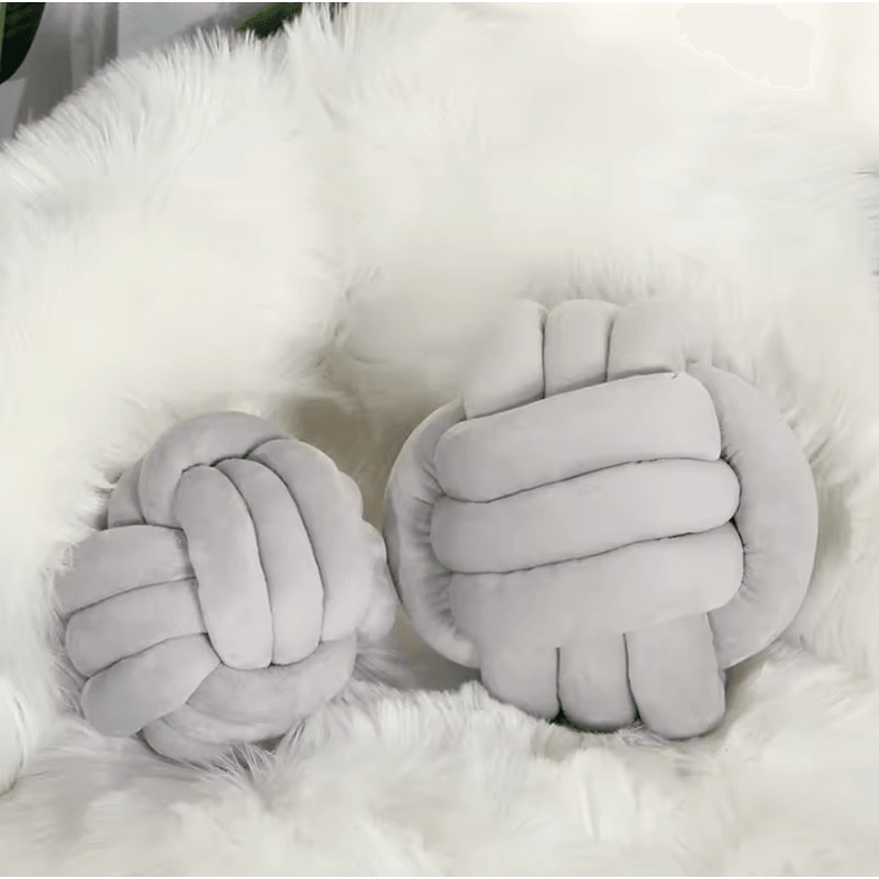 BohoKnot 9x9Inch Braided Knot Ball Cushion Luxury Tassel Throw Pillow For Sofa Home Decor 8