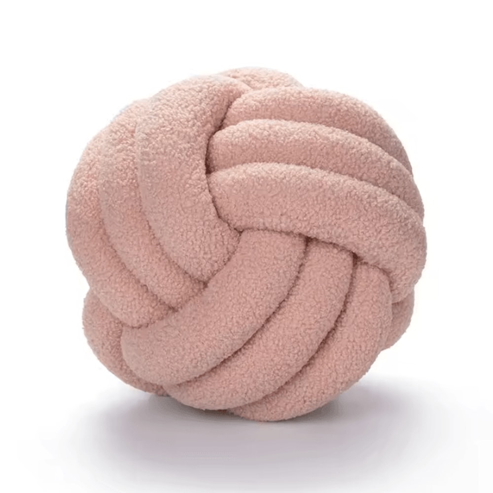 SunKnot 87x87Inch Handmade Knotted Plush Pillow Yellow Round Decorative Cushion For Sofa Home Dec 10