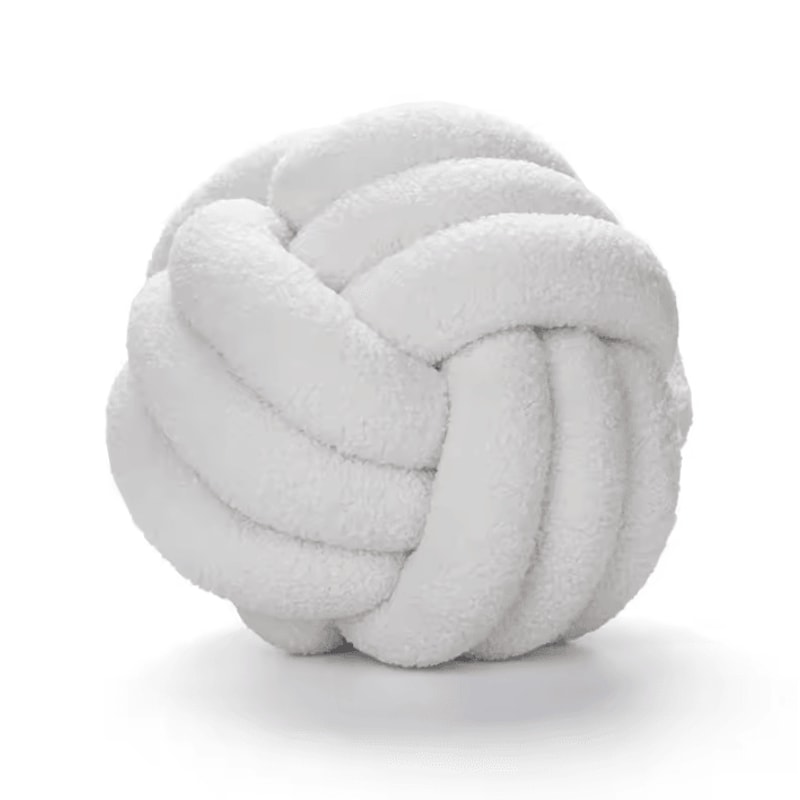 SunKnot 87x87Inch Handmade Knotted Plush Pillow Yellow Round Decorative Cushion For Sofa Home Dec 5