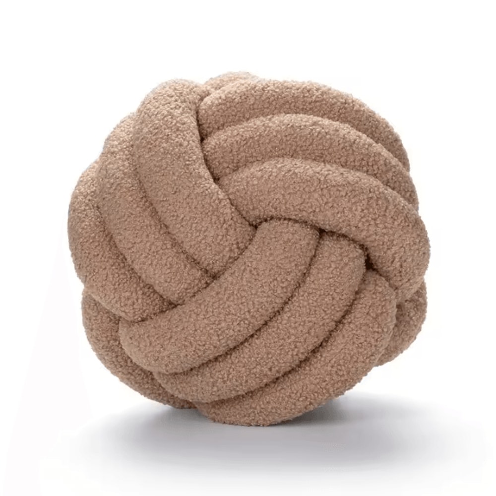 SunKnot 87x87Inch Handmade Knotted Plush Pillow Yellow Round Decorative Cushion For Sofa Home Dec 7