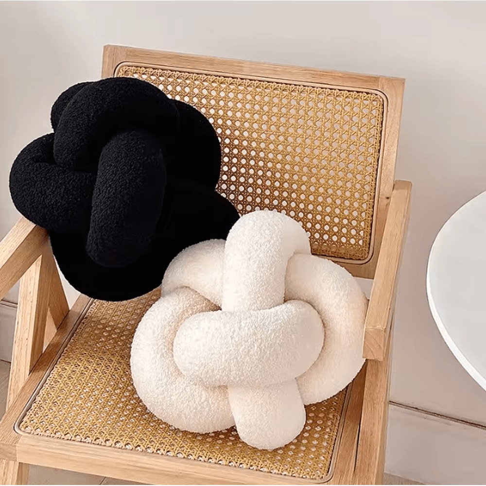 LambKnot Knotted Ball Cushion Plush Octagonal Throw Pillow For Sofa Bed Backrest 2