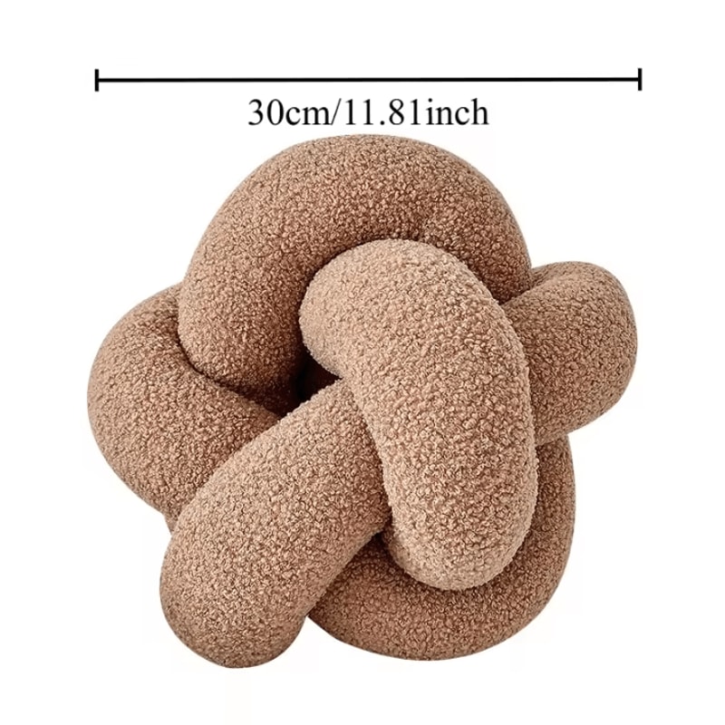 LambKnot Knotted Ball Cushion Plush Octagonal Throw Pillow For Sofa Bed Backrest 4