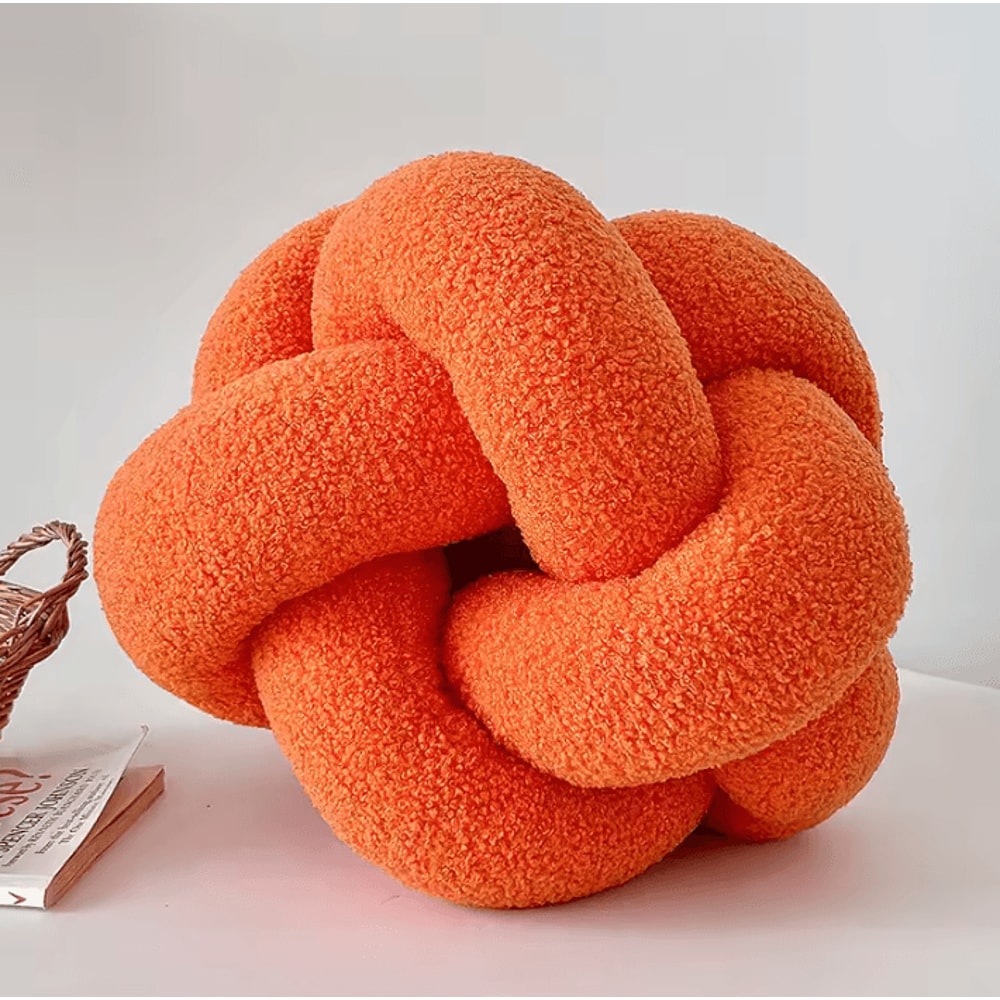 LambKnot Knotted Ball Cushion Plush Octagonal Throw Pillow For Sofa Bed Backrest 6