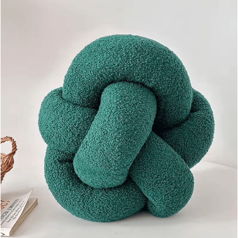LambKnot Knotted Ball Cushion Plush Octagonal Throw Pillow For Sofa Bed Backrest 10
